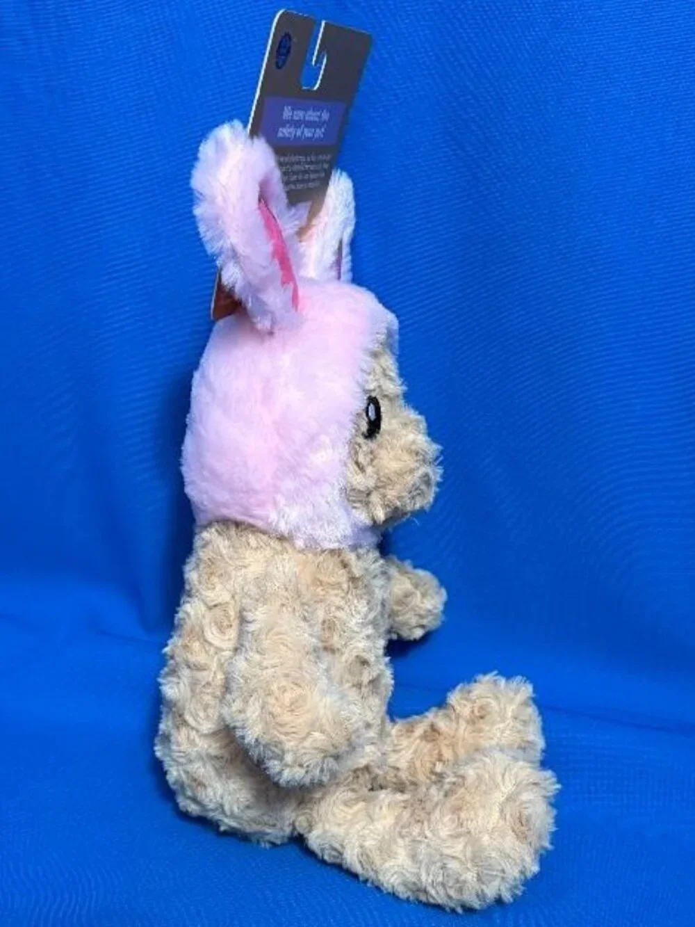 NEW  FUN & ADORABLE SWIRLY BEAR BUDDY DOG TOY WITH CRINKLE BUNNY EARS & SQUEAKER